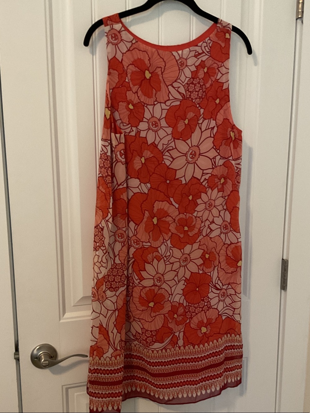 Max Studio Red Floral Sleeveless Shift Dress